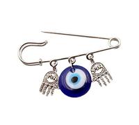 Broche en forme de boule oculaire bleue avec pendentif en forme de dinde - Bijoux vintage pour la chance et la santé pour les yeux chanceux - Broche tendance - Bijou de protection