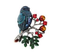 Broche en forme de branche d'oiseau scintillante avec finition goutte d'huile idéale pour les tenues décontractées et formelles. Broche oiseau, taille unique, comme décrit