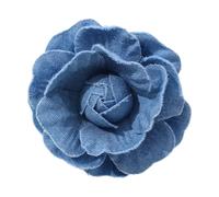 Broche en forme de camélia réaliste sur le thème de la fleur pour femme, épingle à poitrine en tissu denim, accessoire élégant pour manteau apprécié, L, Comme décrit, Comme décrit.
