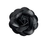 Broche en forme de camélia réaliste sur le thème de la fleur pour femme, épinglette de poitrine en cuir synthétique, accessoire élégant pour manteau, badge, accessoire de vêtements, taille unique