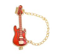Broche en forme de chaîne en forme de pompon en forme de guitare en émail pour sac à dos, guitare, broches pour cadeaux et accessoires, Acier allié, Inconnu