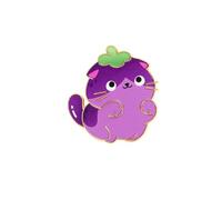 Broche en forme de chat avec des facteurs de fruits mélangés sur le thème des animaux - Broche tendance pour femme - Cadeau en alliage - Bijoux de dessin animé, One Size, Comme décrit