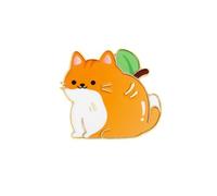 Broche en forme de chat avec des facteurs de fruits mélangés sur le thème des animaux - Broche tendance pour femme - Cadeau en alliage - Bijoux de dessin animé, One Size, Comme décrit