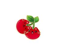 Broche en forme de chat avec des facteurs de fruits mélangés sur le thème des animaux - Broche tendance pour femme - Cadeau en alliage - Bijoux de dessin animé, One Size, Comme décrit