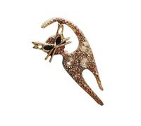 Broche en forme de chat avec strass étincelants - Unisexe - Bijou fait main pour homme et femme, As show, émail