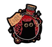 Broche en forme de chat noir en émail pour femme et homme - Pour sac à dos, sac à dos et bijoux, Middle, Acier allié, Pas de gemme