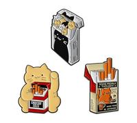 Broche en forme de chat pour cigarette - Accessoire de broche sur le thème du tabagisme
