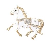 Broche En Forme De Cheval, Accessoire Vestimentaire De Mode Nouveauté, Broches À Strass Mode Épingles De Revers, Pour Hommes Femmes Garçons Jeunes Adolescents Épouse Mari Fils Fille Famille Amis, Se