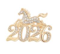 Broche en forme de cheval pour le Nouvel An chinois - Convient pour les fêtes et les événements spéciaux - Bijoux pour tenues élégantes - Broche en forme de signe d'étoile de cheval, One Size, Comme