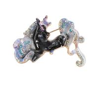Broche en forme de cheval, symbole chinois avec épingle pour le Nouvel An et les occasions spéciales Anniversaire Symbole culturel, One Size, Comme décrit