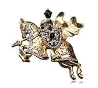 broche en forme de chevalier, pins raffiné, broche symbolisant le courage, cadeau pour votre partenaire, cadeau pour vos amis (doré).