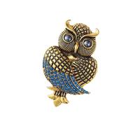 Broche en forme de chouette mystique avec strass en forme de hibou - En métal robuste - Style vintage - Idéal pour elle ou lui