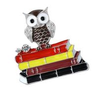 Broche en forme de chouette sans date et littérature fabriquée à la main en alliage pour les tenues décontractées ou formelles, revêtement de hibou rétro, One Size, Comme décrit