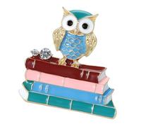 Broche en forme de chouette sans date et littérature fabriquée à la main en alliage pour les tenues décontractées ou formelles, revêtement de hibou rétro, One Size, Comme décrit