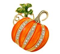Broche en forme de citrouille avec strass scintillants en alliage léger pour fête de jour comme de nuit, bijoux uniques sur le thème de la récolte