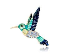 Broche en forme de colibri colorée pour femme, accessoire pour vêtements, manteau, fête, bijoux, Métal Zinc Acrylique