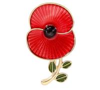 Broche en forme de coquelicot rouge pour commémoration du dimanche