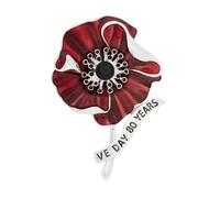 Broche en forme de coquelicots émaillés avec inscription « Lest We Forget » en cristal pour vétérans, jour commémoratif, dimanche, One Size, Comme décrit