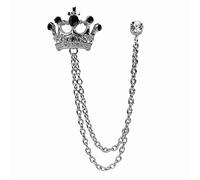 Broche en forme de couronne en cristal à suspendre, broche vintage dorée, clou de costume, clous de chemise, accessoires pour homme et femme, Métal, Pierre précieuse