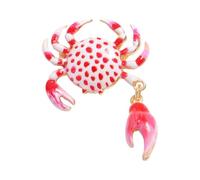 Broche en forme de crabe pour col de chemise ou accent de revers, design en alliage avec coquille à pois et griffe pendante pour un usage quotidien