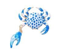 Broche en forme de crabe pour col de chemise ou accent de revers, design en alliage avec coquille à pois et griffe pendante pour un usage quotidien