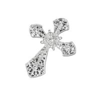 Broche en forme de croix en cristal, broche géométrique unisexe en strass pour costumes et tenues formelles, taille unique, Métal, Agate