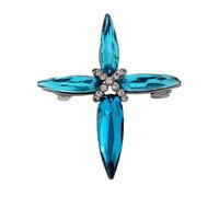Broche en forme de croix en strass raffinés pour femme - Bijoux de foi chrétienne en cristal pour Noël et occasions spéciales