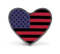Broche en forme de cœur avec drapeau américain, jolie épingle à revers, accessoire pour homme et femme, idéal pour un mariage ou un anniversaire