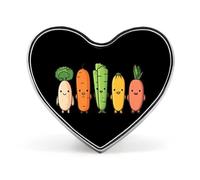Broche en forme de cœur avec imprimé de dessin animé, légumes, bananes, carottes, kava, épingle à cravate amusante, décoration pour hommes et femmes