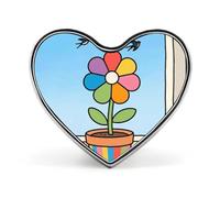 Broche en forme de cœur avec petite hirondelle, motif clair de lune solitaire, idéale pour sacs à dos ou revers de veste. Parfaite pour la Saint-Valentin ou un anniversaire.