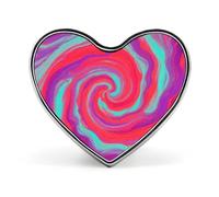 Broche en forme de cœur « Coraux de l'île Vortex rouge et violet » pour hommes et femmes, accessoires de costume, épingles légères en émail de 2,5 cm, à accrocher à des sacs à dos, chapeaux, sacs et c