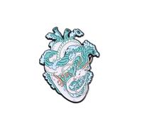 Broche en forme de cœur de dessin animé - Badge punk - Texture acrylique - Pour les amateurs de mode et cadeau - Décoration de vêtements amusante