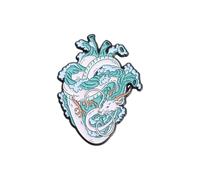 Broche en forme de cœur de dessin animé - Badge punk - Texture acrylique - Pour les amateurs de mode et cadeau - Décoration de vêtements amusante
