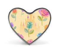 Broche en forme de cœur du château de roses, épingle Ruyi avec oiseau, pour sac à dos ou revers, broche Saint-Valentin, anniversaire