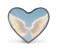 Broche en forme de cœur en forme d'ailes d'ange en alliage d'aluminium pour robe, sac, accessoires et cadeau