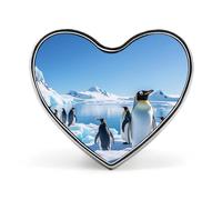 Broche en forme de cœur en forme de pingouin Antarctique élégante en forme de cœur pour sac, veste, vêtements, accessoires