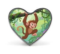 Broche en forme de cœur en forme de singe rhésus exquis en alliage d'aluminium en forme de cœur, accessoire cadeau