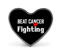 Broche en forme de cœur imprimée pour combattre le cancer, épingle à cravate amusante, décoration de bouton pour hommes et femmes, forme d'amour, style