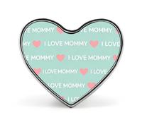 Broche en forme de cœur « J’aime maman » - Badge en métal
