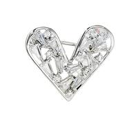 Broche en forme de cœur magnifiquement conçue avec une pierre de zircon conçue pour un style polyvalent, accessoire de broche de mariage, One Size, Comme décrit