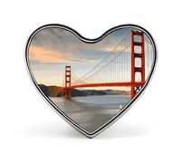 Broche en forme de cœur, motif Golden Retriever et fleurs, pour vêtements de mariage, accessoires, badge pour sacs à dos, broche de Saint-Valentin