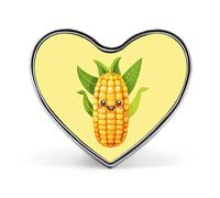 Broche en forme de cœur, motif maïs, légume, végétalien, amusant, pour homme et femme