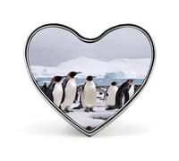 Broche en forme de cœur pingouins de l'Antarctique en alliage d'aluminium pour robe, chapeau, sac, costume, cravate, accessoires de mariage, bijoux, cadeau, épinglettes en émail