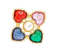 Broche en forme de cœur pour corsage - Décoration pour femme - Style baroque, 6.2cmx6.2cm, Plastique, comme description