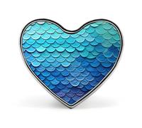 Broche en forme de cœur pour femme, pour chapeau, sac, costume, cravate, mariage, anniversaire, pélican, oiseau bleu, ciel marin, imprimé Valentine, Love form, Aluminium, Alliage d'aluminium