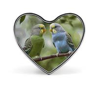 Broche en forme de cœur pour femme, pour chapeau, sac, costume, cravate, mariage, anniversaire, pingouins heureux imprimés, Saint-Valentin, Love form, Aluminium, Alliage d'aluminium