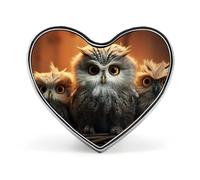 Broche en forme de cœur représentant un hibou mignon, un animal sauvage et un cerf, idéale pour hommes et femmes. Accessoire de costume léger en émail de 2,5 cm, parfait pour sacs à dos, chapeaux, sac