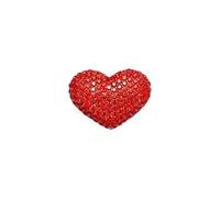 Broche en forme de cœur rouge en cristal - Oxyde de zirconium - Bijou pour mariage et fête - Accessoire élégant pour robe et bouquet, Small, Métal