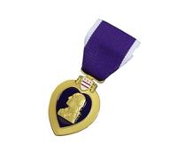 Broche en forme de cœurs violets des États-Unis pour honorer le respect des braves