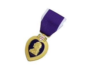 Broche en forme de cœurs violets des États-Unis pour honorer le respect des braves